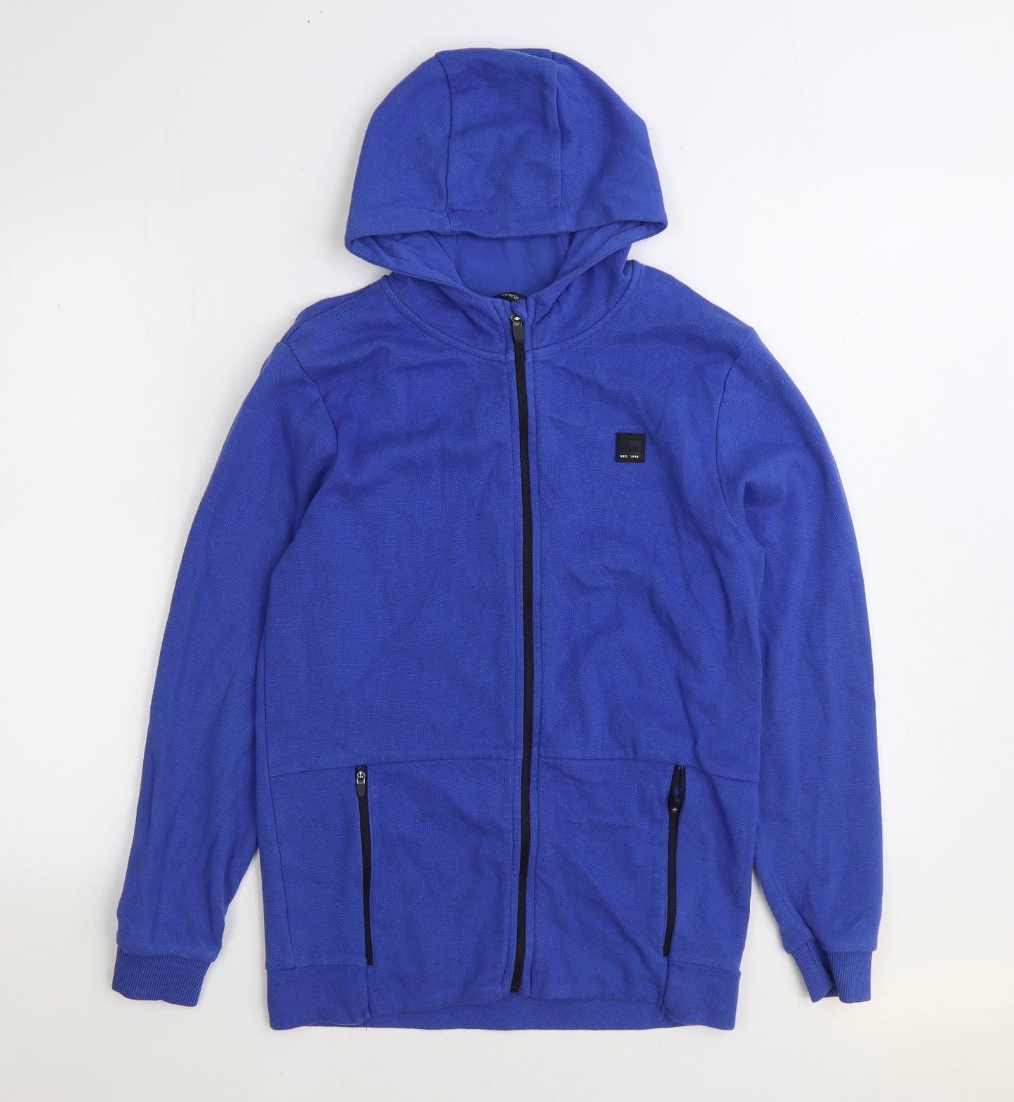 George Boys Blue Cotton Full Zip Hoodie Size 13-14 Years Zip