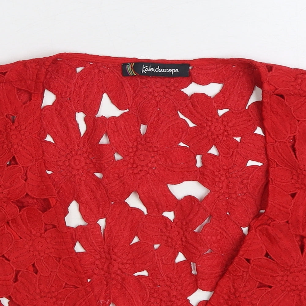 Kaleidoscope Womens Red Floral Jacket Size 12