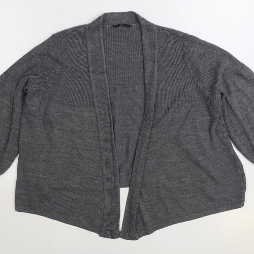 Evans Womens Grey V-Neck Acrylic Cardigan Jumper Size M