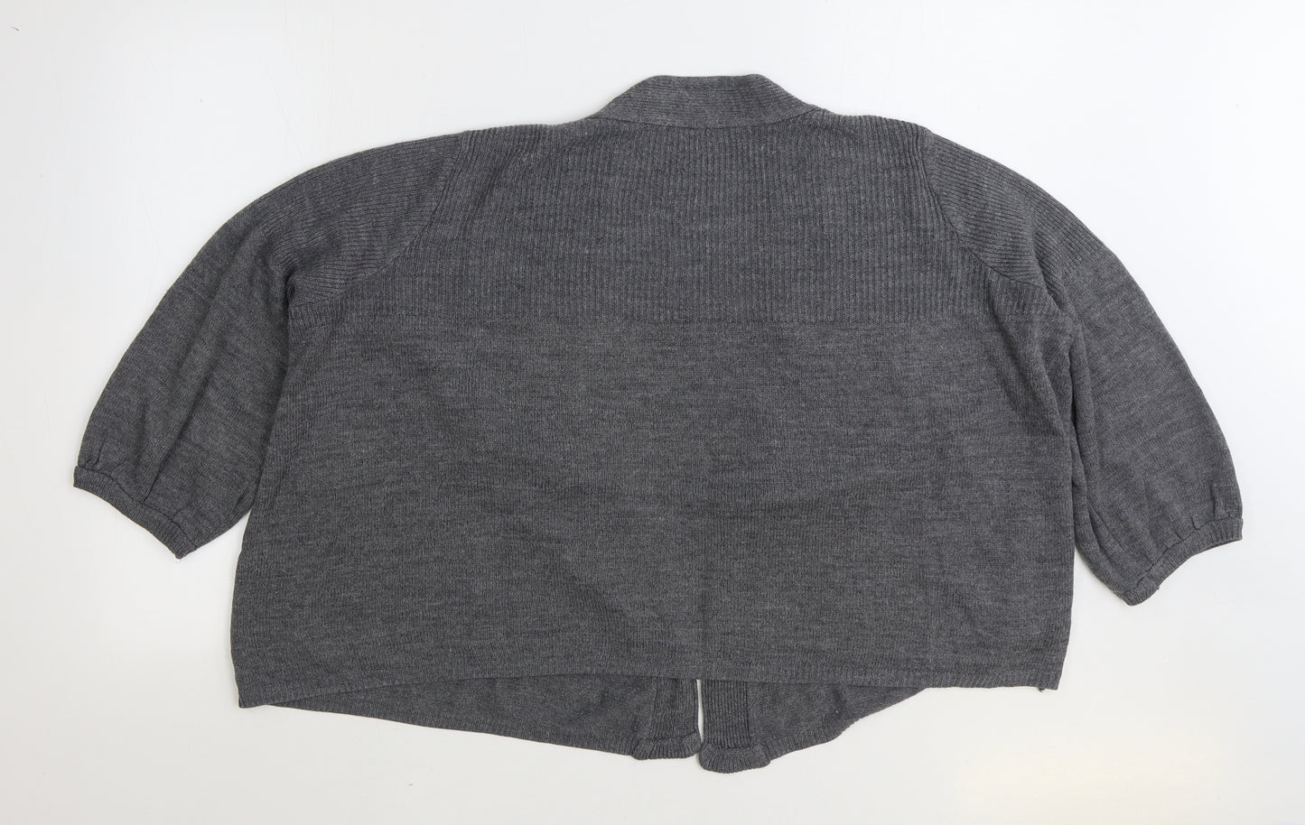 Evans Womens Grey V-Neck Acrylic Cardigan Jumper Size M