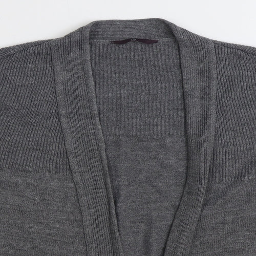 Evans Womens Grey V-Neck Acrylic Cardigan Jumper Size M