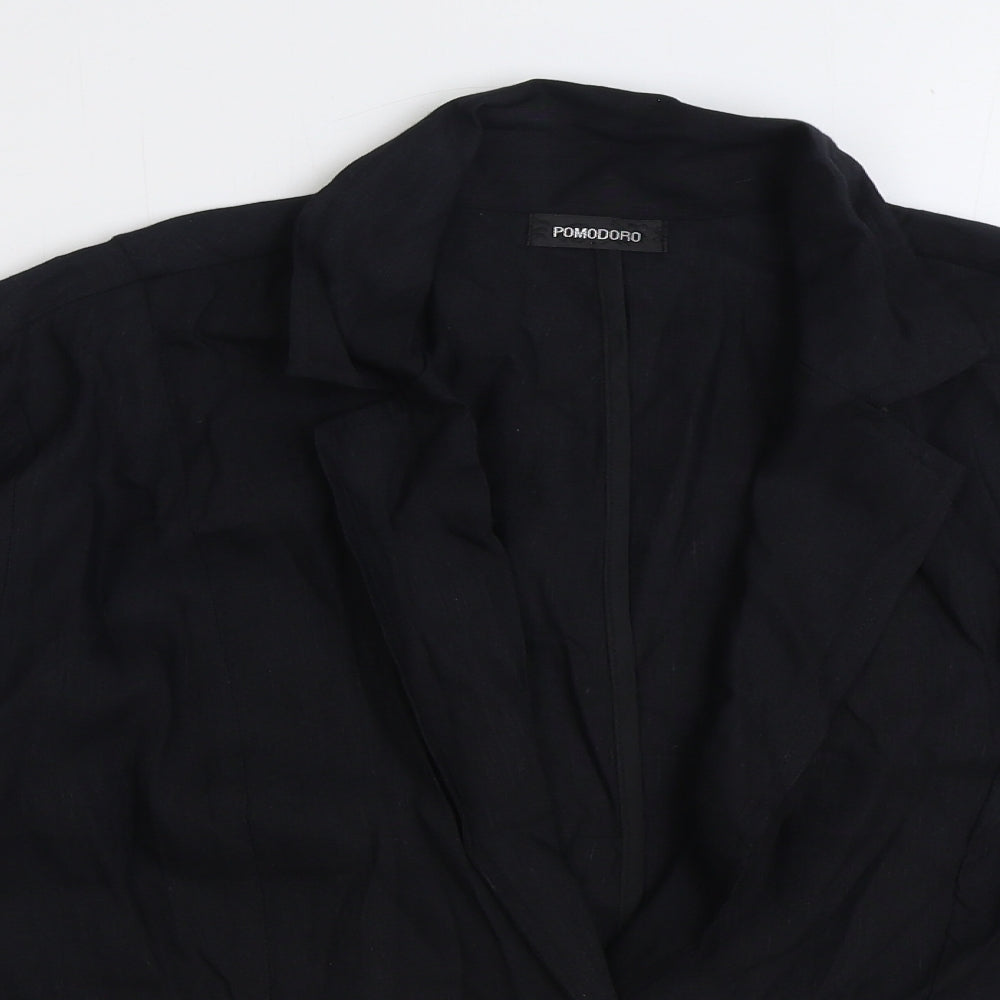 Pomodoro Womens Black Jacket Blazer Size 18 Button