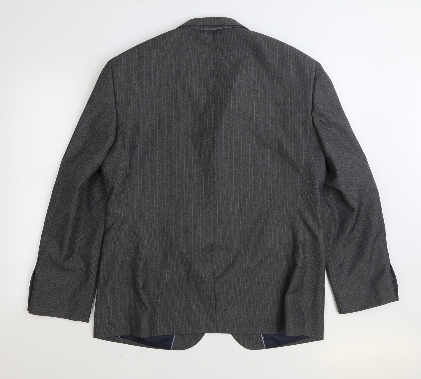 Taylor & Wright Mens Grey Striped Polyester Jacket Suit Jacket Size 44