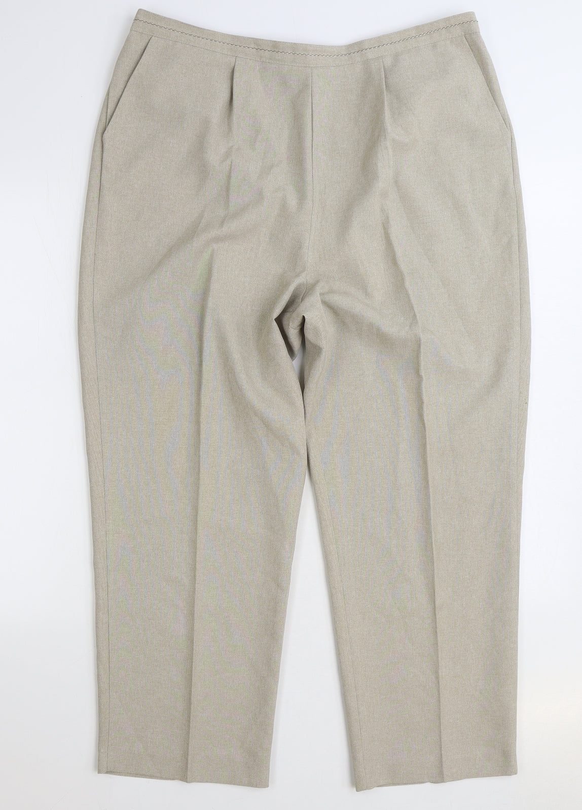 Bonmarché Womens Beige Polyester Trousers Size 18 L26 in Regular