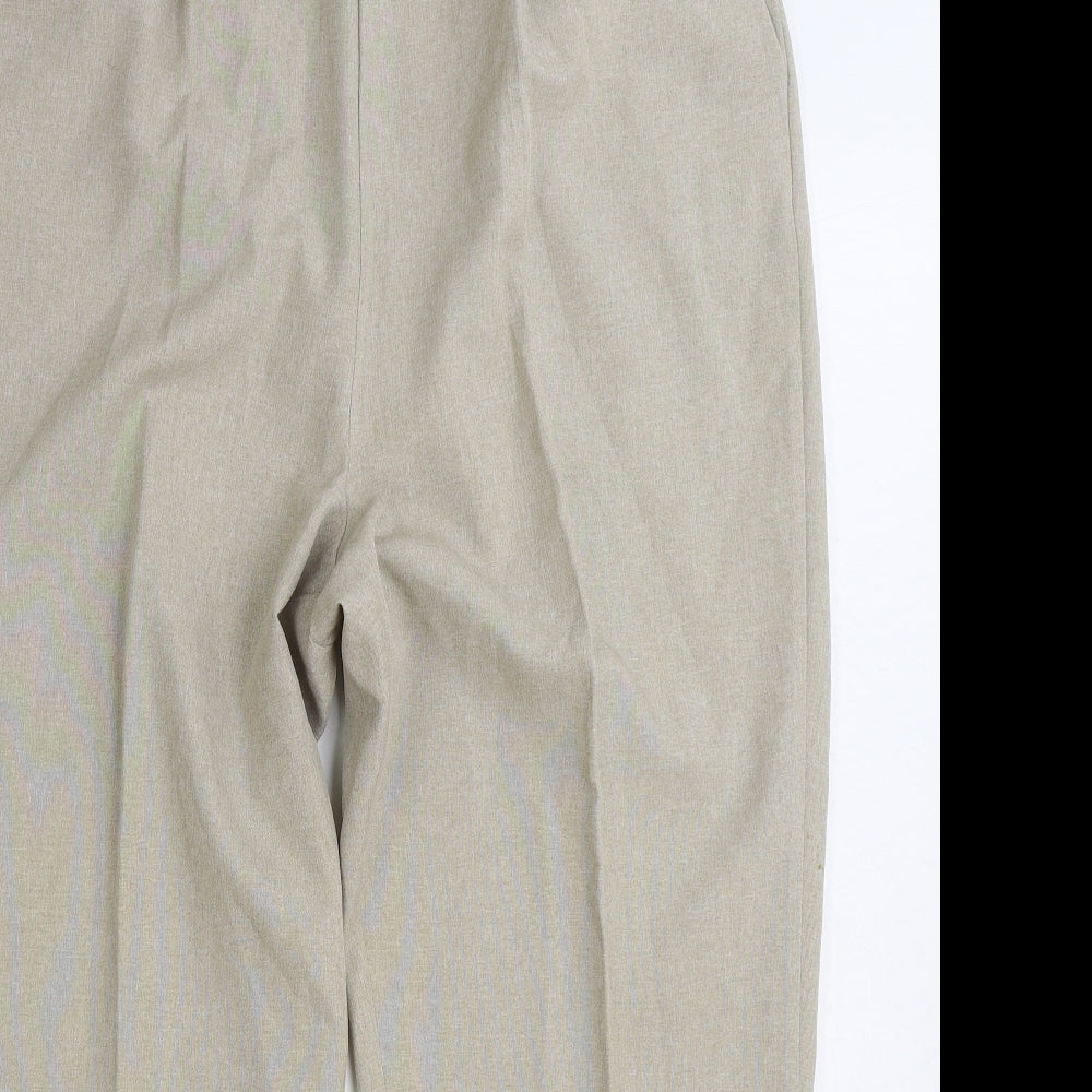 Bonmarché Womens Beige Polyester Trousers Size 18 L26 in Regular