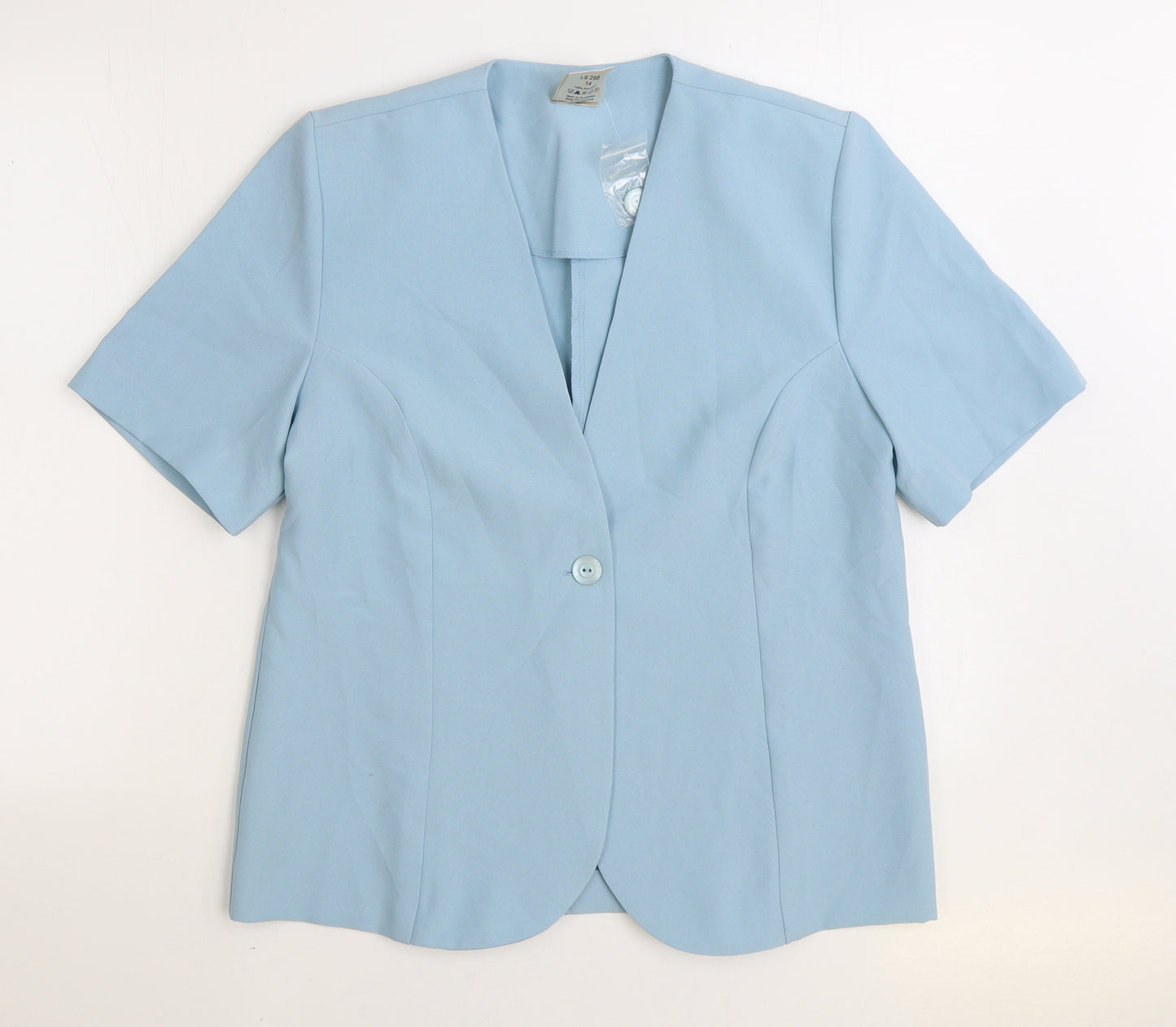 Deanes Womens Blue Jacket Blazer Size 14 Button