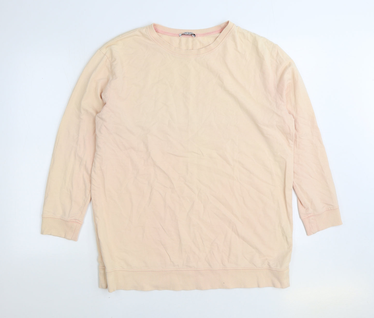Zara Mens Pink Cotton Pullover Sweatshirt Size M