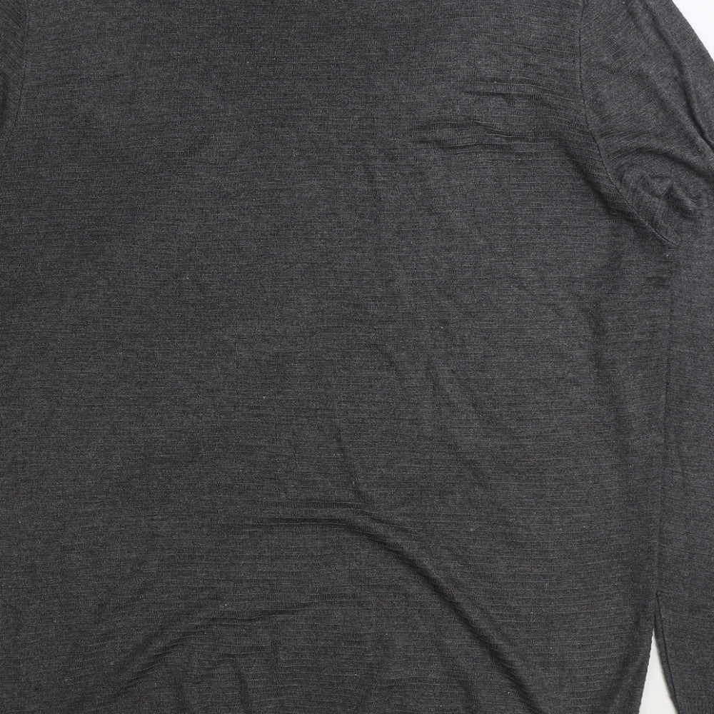 Defacto Studio Mens Grey Mock Neck Viscose Pullover Jumper Size 2XL
