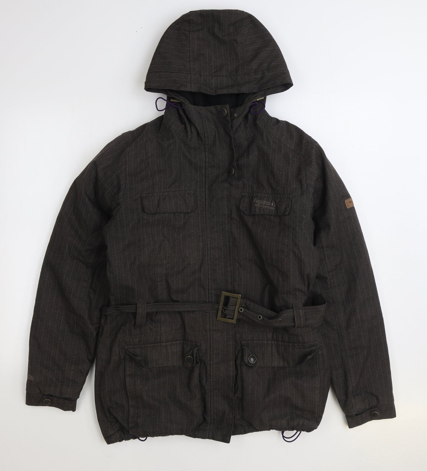 Regatta Womens Grey Herringbone Jacket Size 16 Zip