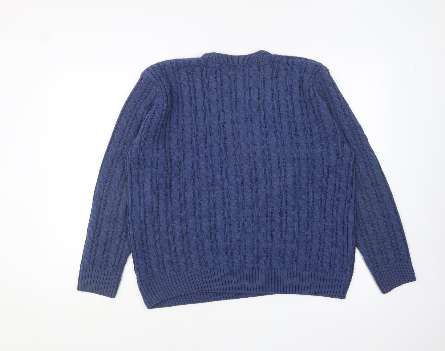 Autonomy Mens Blue Round Neck Acrylic Pullover Jumper Size XL