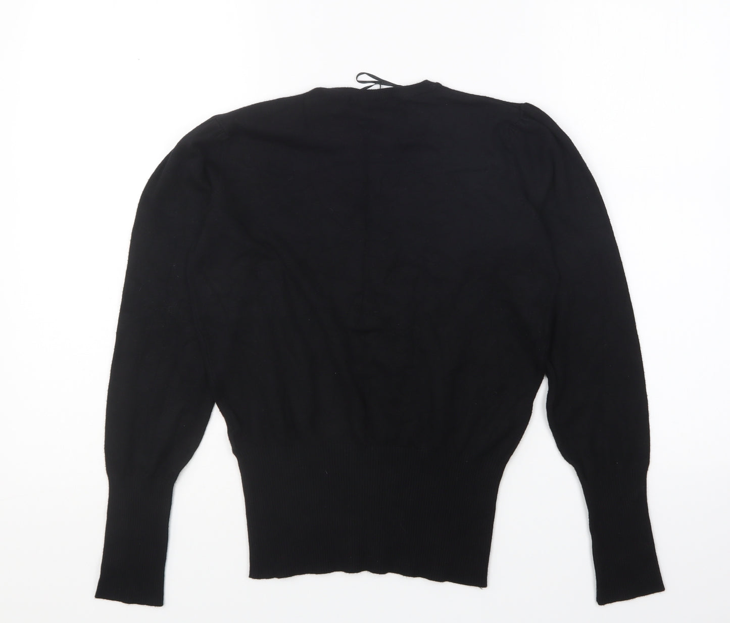Marks and Spencer Womens Black Round Neck Acrylic Pullover Jumper Size 6