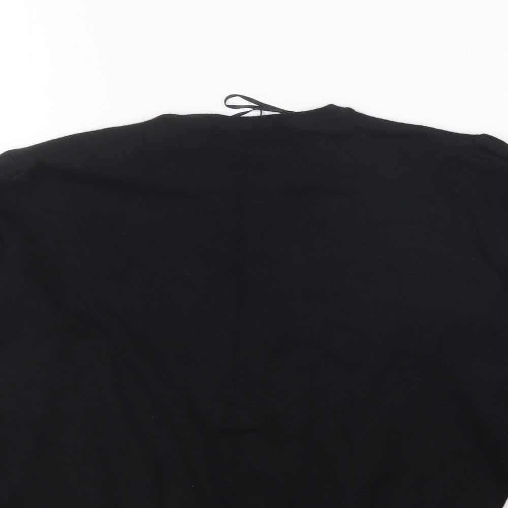 Marks and Spencer Womens Black Round Neck Acrylic Pullover Jumper Size 6