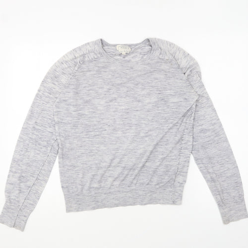 NEXT Womens Grey Round Neck Cotton Pullover Jumper Size 14