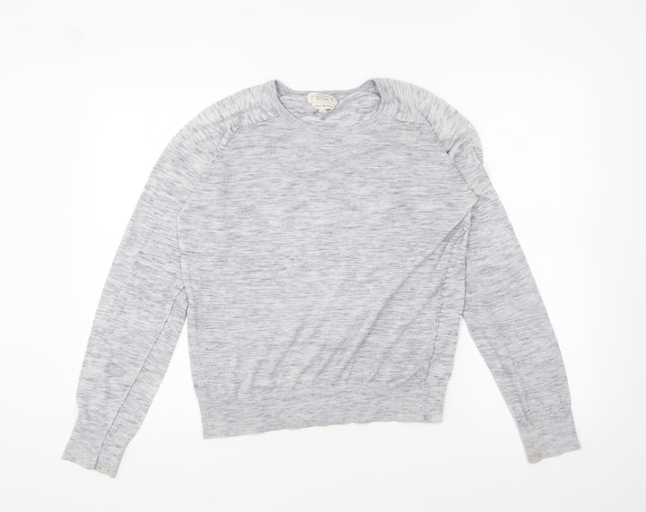 NEXT Womens Grey Round Neck Cotton Pullover Jumper Size 14