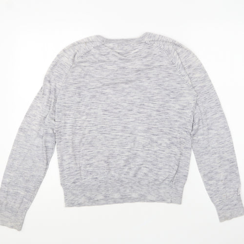 NEXT Womens Grey Round Neck Cotton Pullover Jumper Size 14