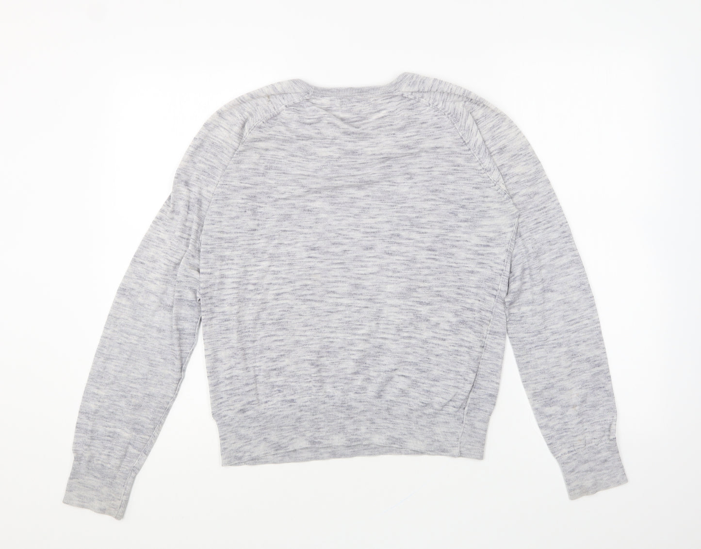 NEXT Womens Grey Round Neck Cotton Pullover Jumper Size 14