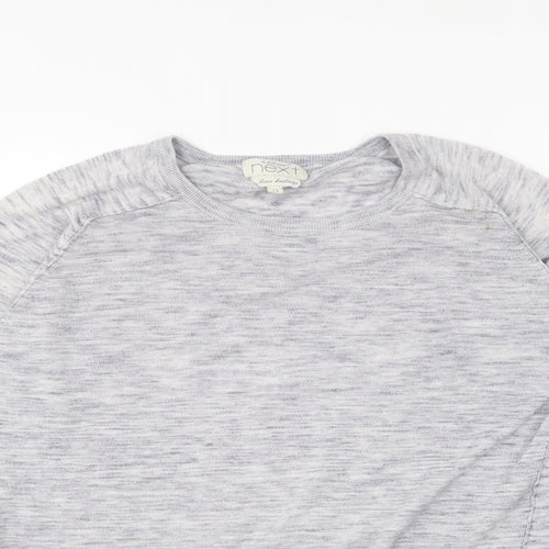 NEXT Womens Grey Round Neck Cotton Pullover Jumper Size 14
