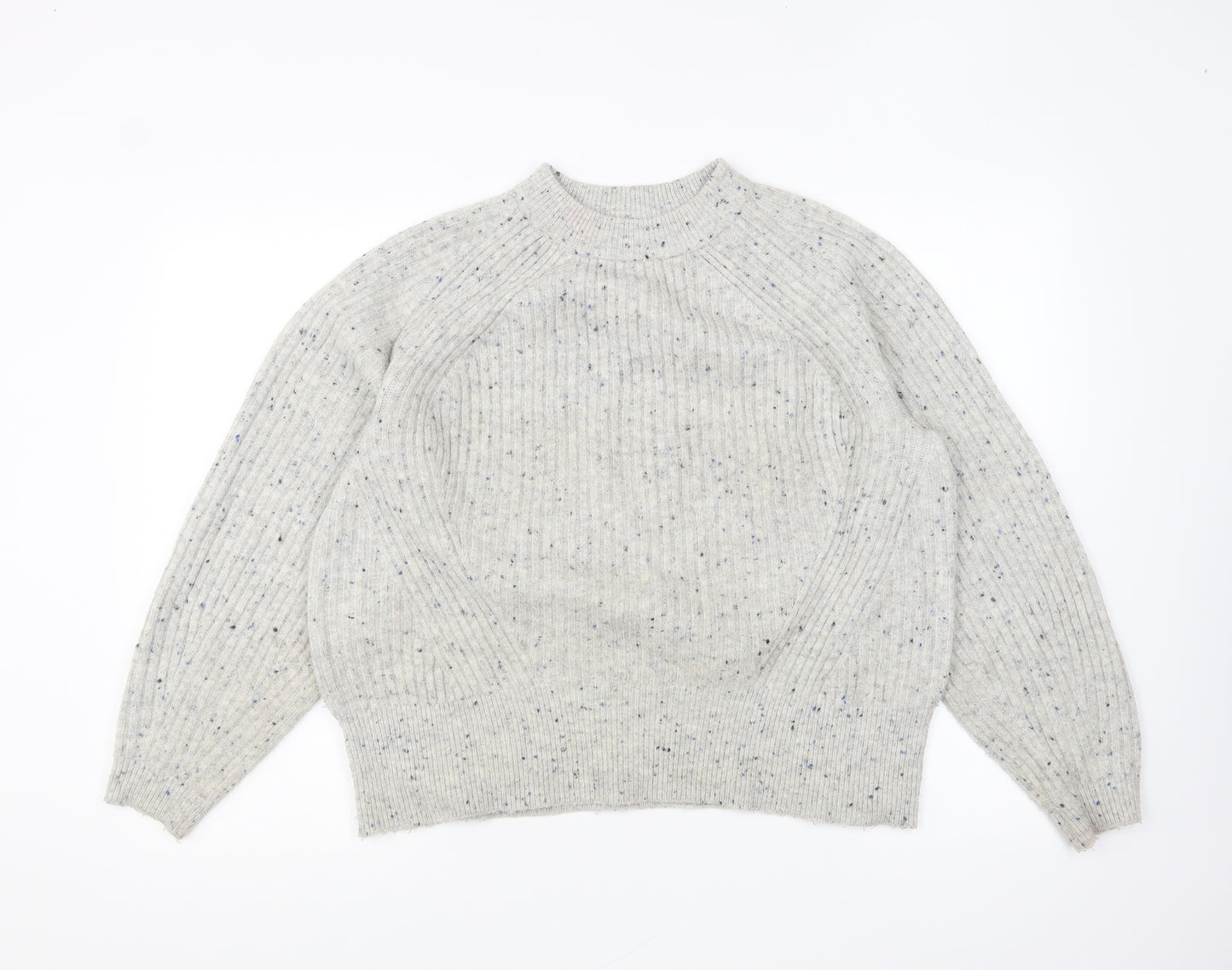 Marks and Spencer Womens Grey High Neck Acrylic Pullover Jumper Size M