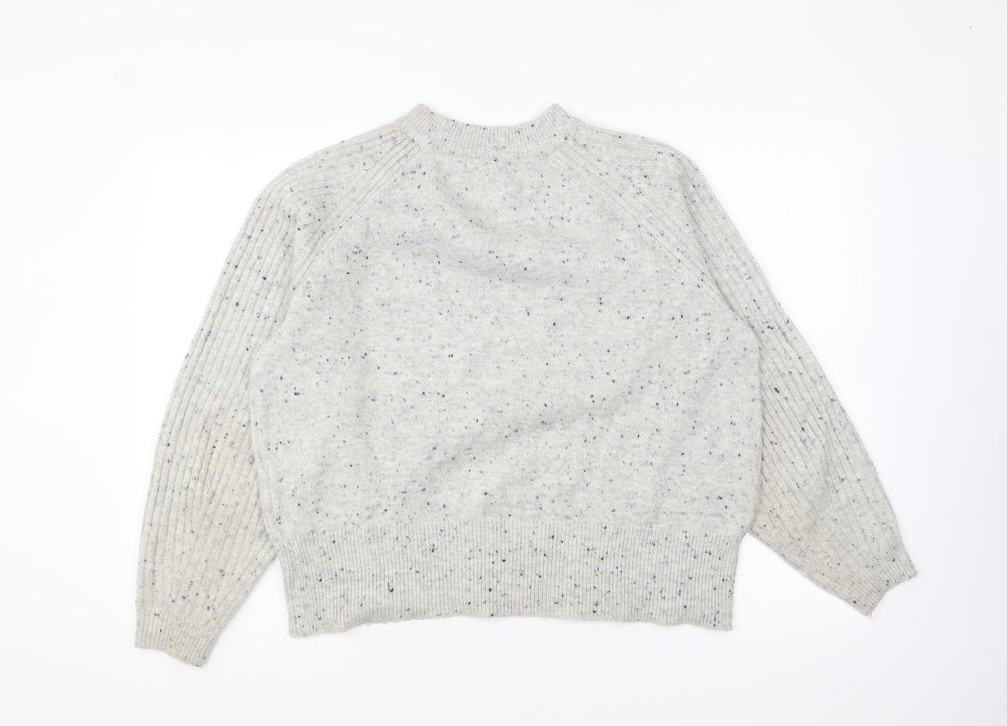Marks and Spencer Womens Grey High Neck Acrylic Pullover Jumper Size M