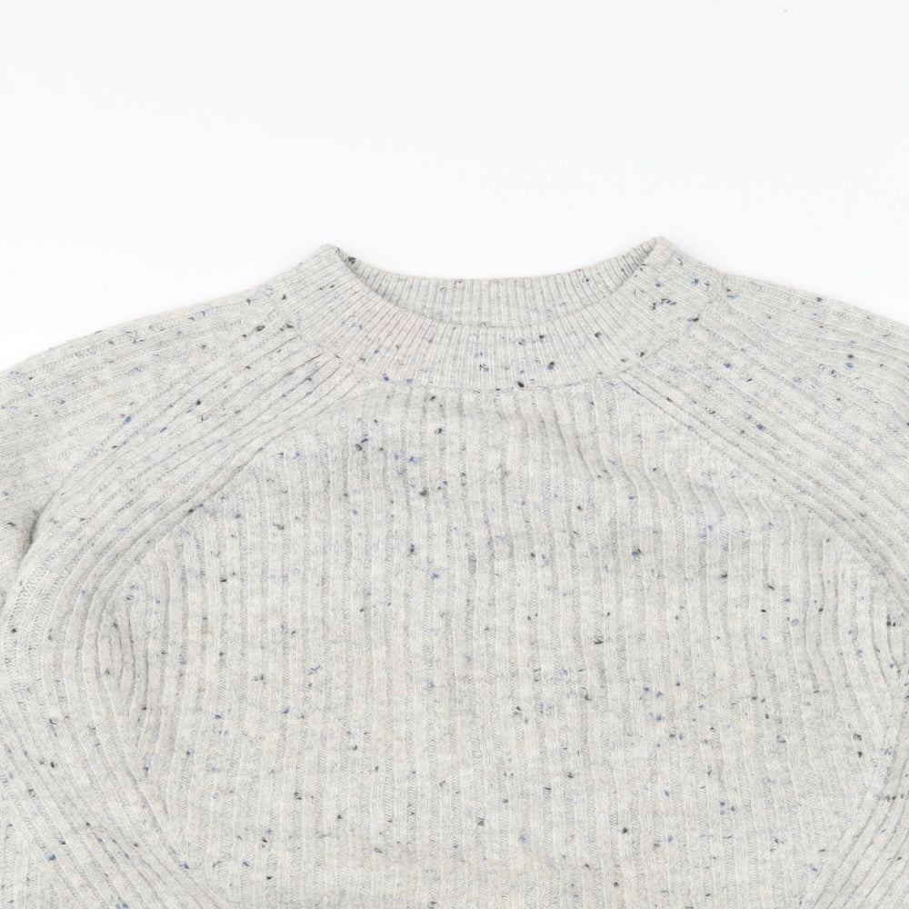 Marks and Spencer Womens Grey High Neck Acrylic Pullover Jumper Size M