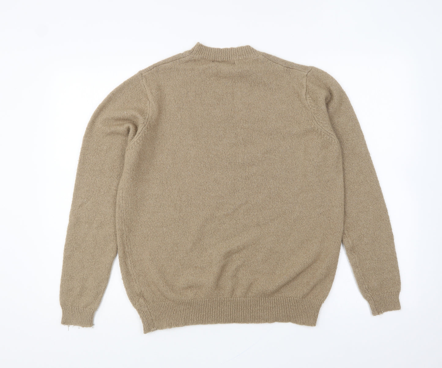 Studio Womens Brown Crew Neck Acrylic Pullover Jumper Size 16