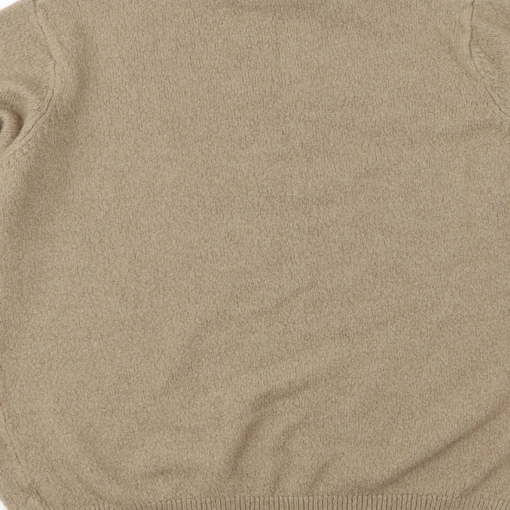 Studio Womens Brown Crew Neck Acrylic Pullover Jumper Size 16