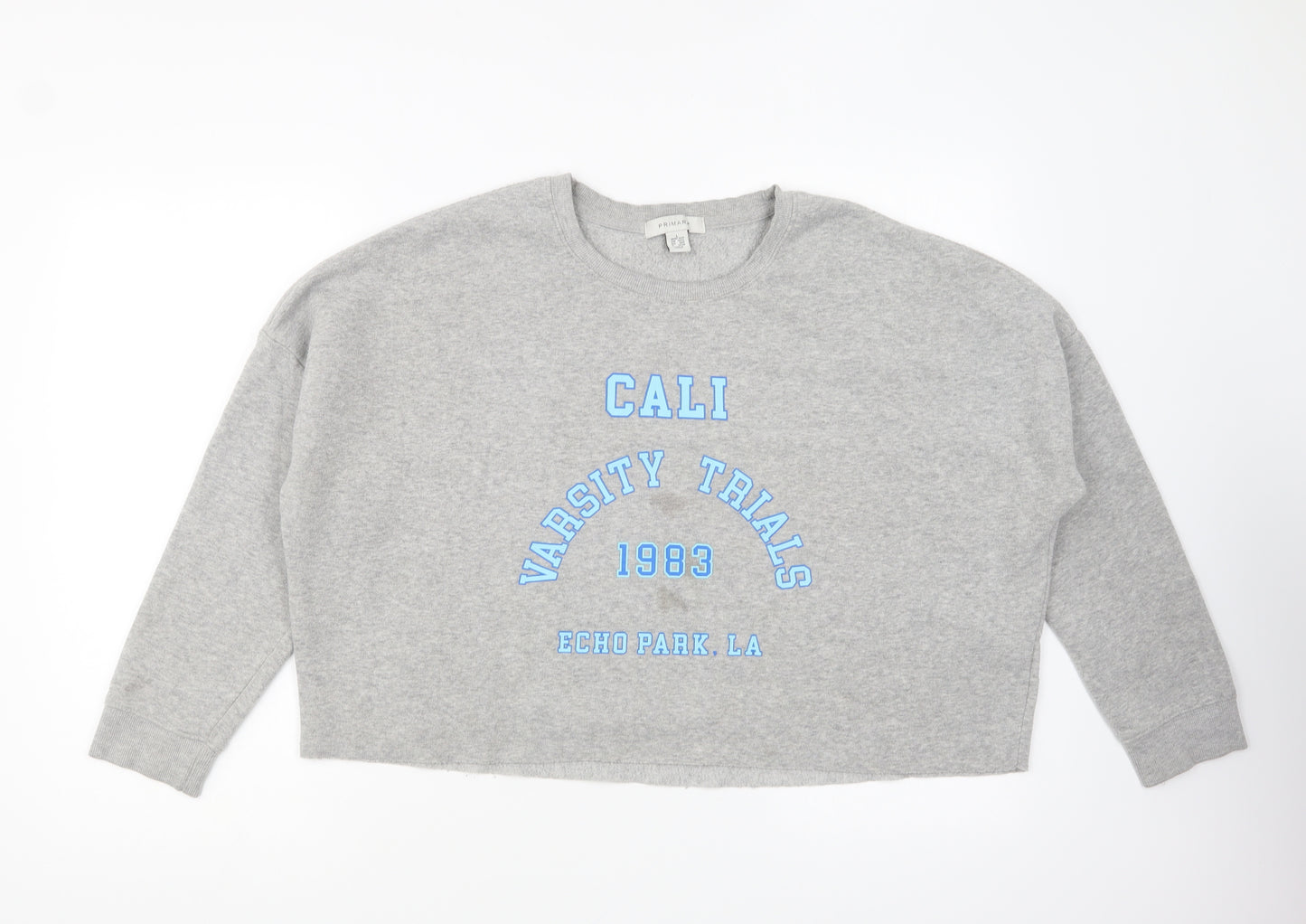 Primark Womens Grey Cotton Pullover Sweatshirt Size L Pullover - Cali Varsity Training