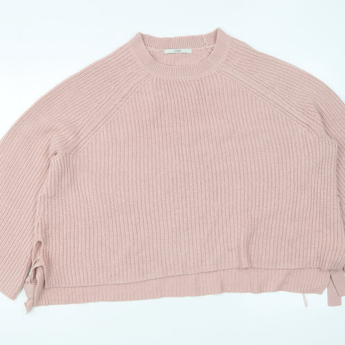 George Womens Pink Round Neck Acrylic Pullover Jumper Size 22