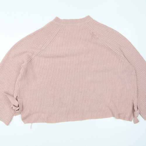 George Womens Pink Round Neck Acrylic Pullover Jumper Size 22