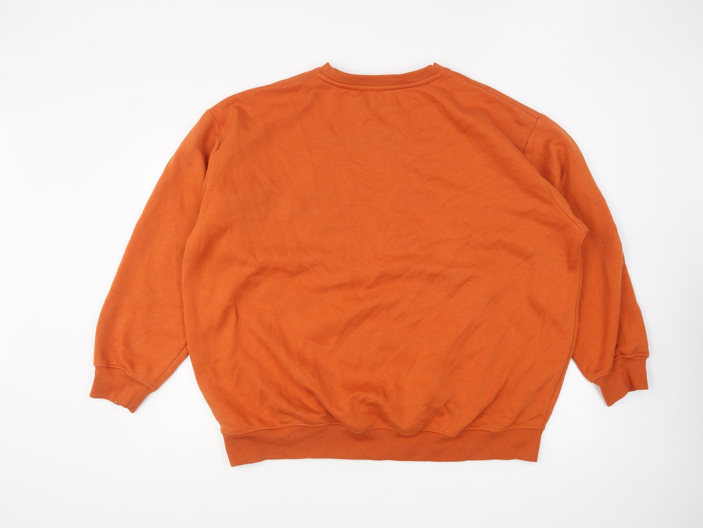 Boohoo Womens Orange Cotton Pullover Sweatshirt Size M Pullover - Atlanta GA