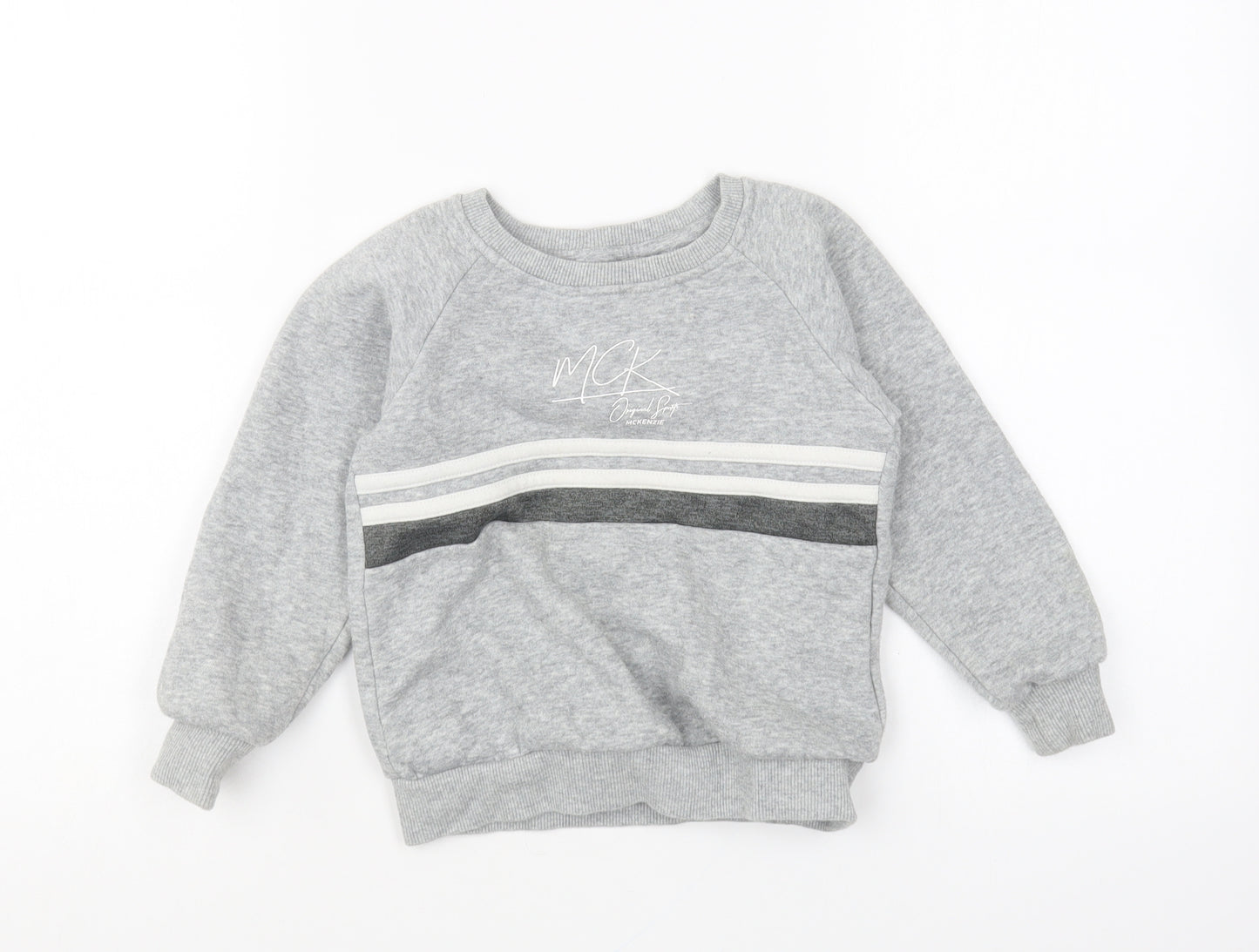 McKenzie Boys Grey Cotton Pullover Sweatshirt Size 3-4 Years Pullover