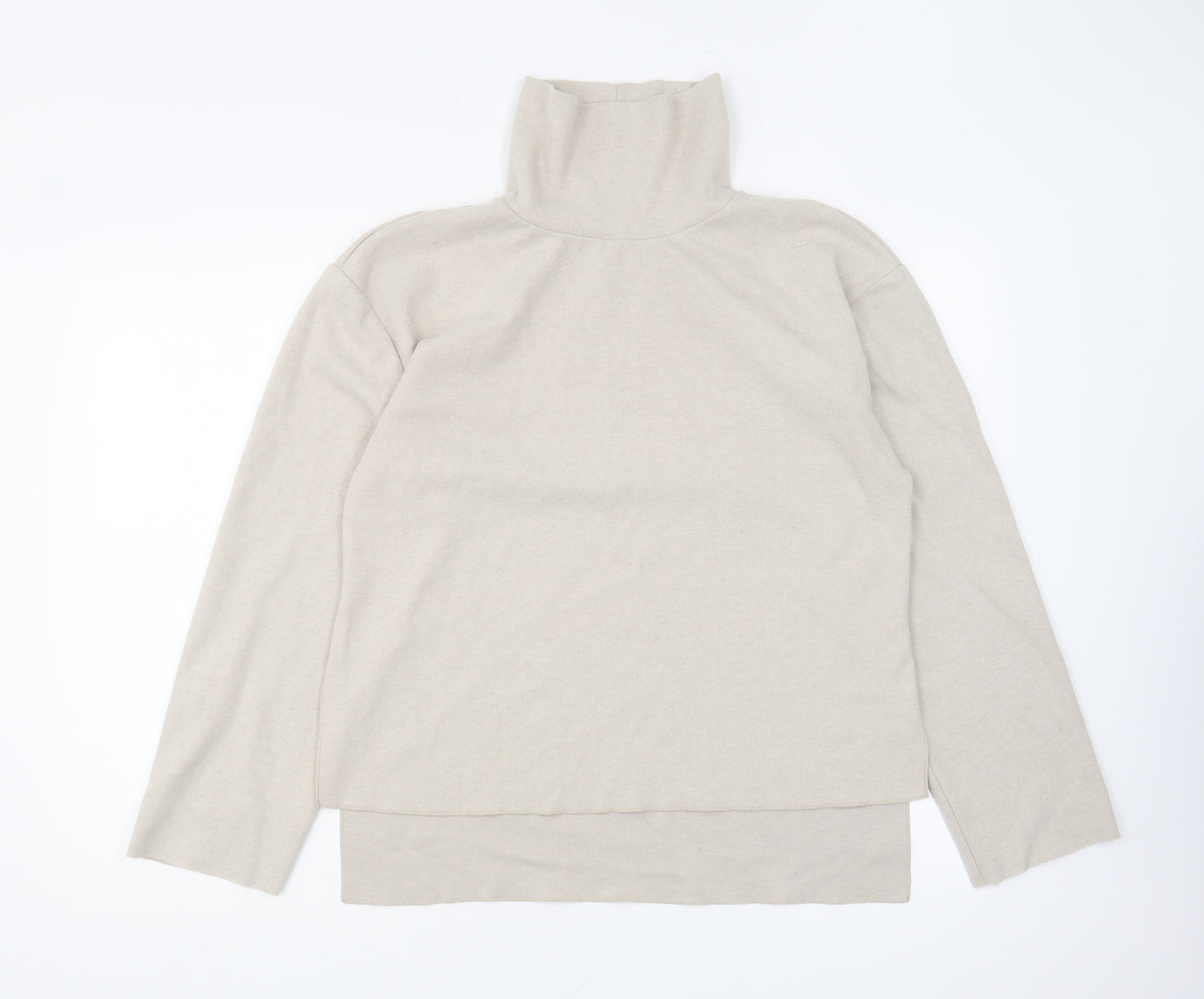 Zara Womens Beige Roll Neck Polyester Pullover Jumper Size M