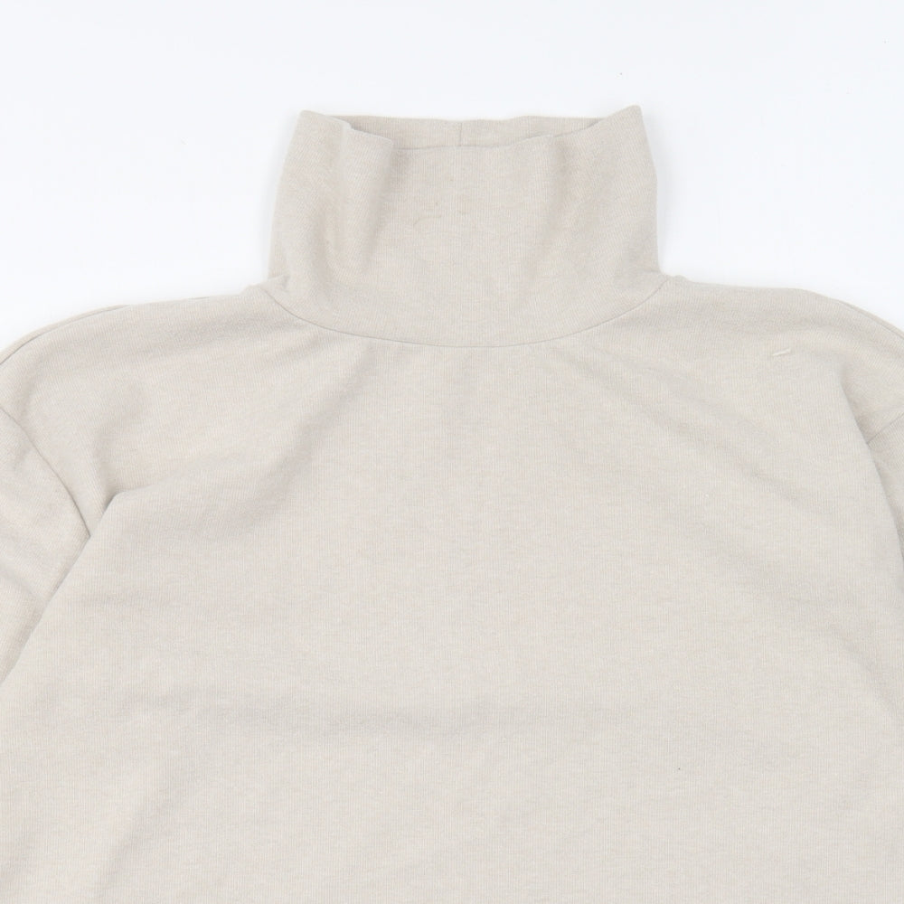 Zara Womens Beige Roll Neck Polyester Pullover Jumper Size M