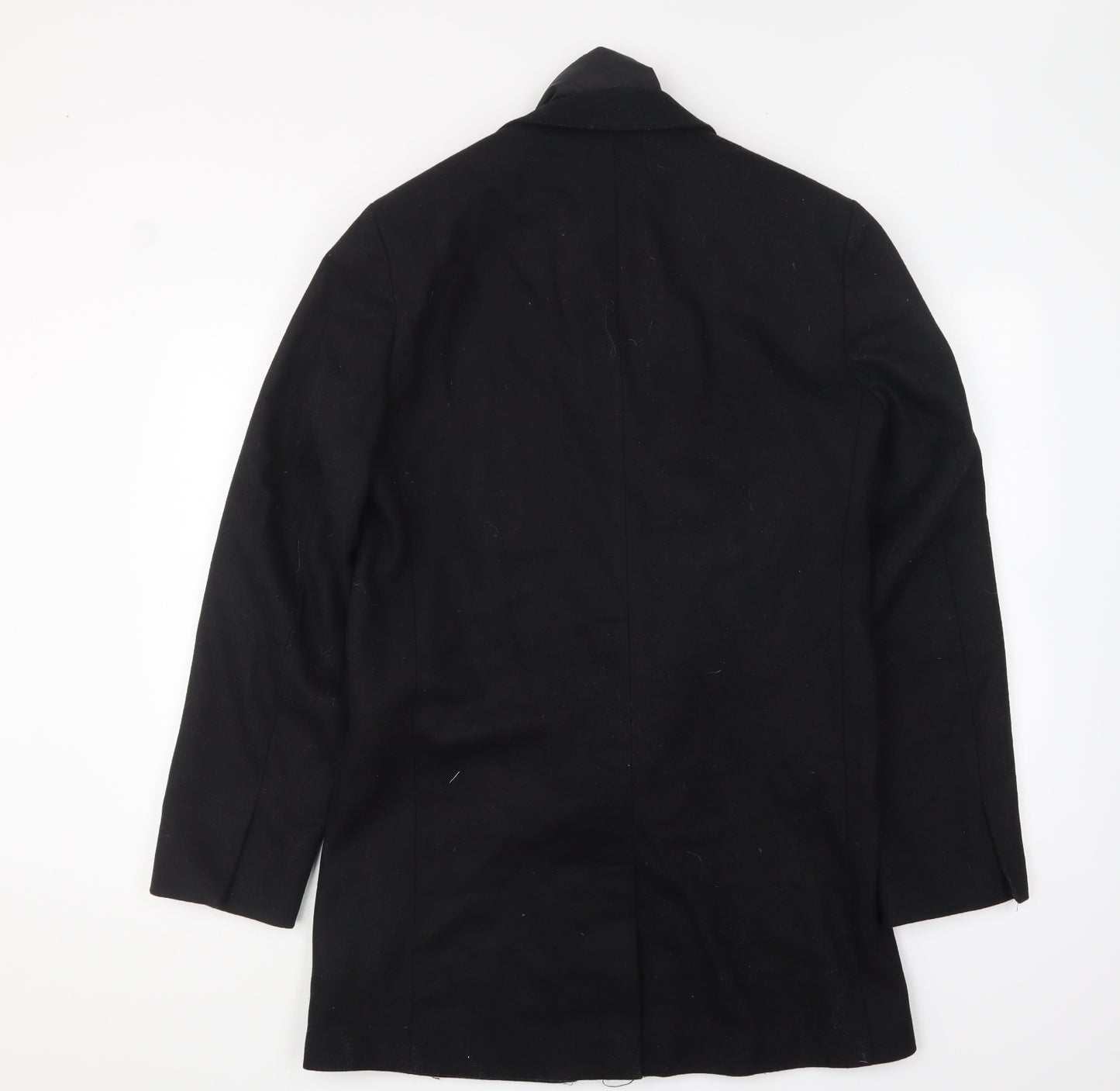 celio* Mens Black Overcoat Coat Size M Zip