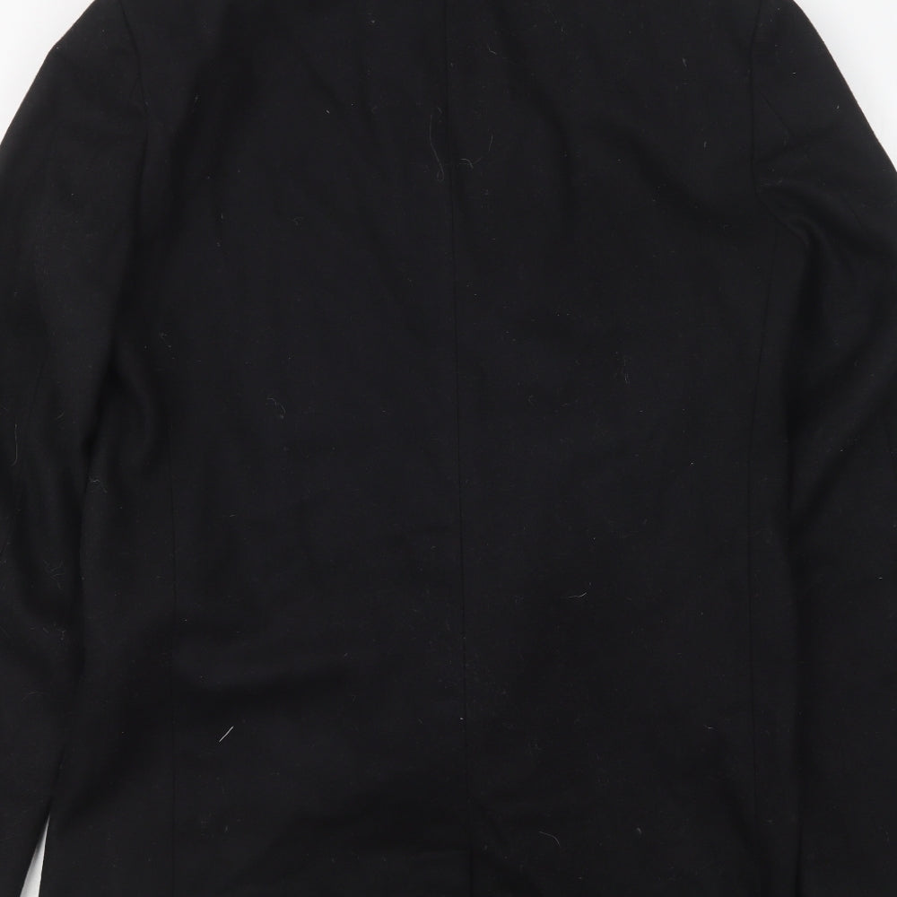 celio* Mens Black Overcoat Coat Size M Zip