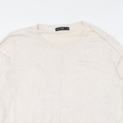 F&F Womens Ivory Round Neck Polka Dot Viscose Pullover Jumper Size 14