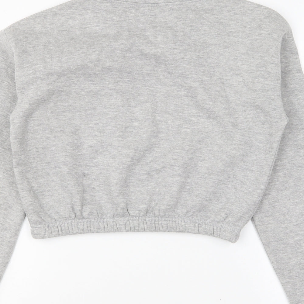 I SAW IT FIRST Womens Grey Polyester Pullover Sweatshirt Size S Pullover - Cropped
