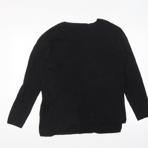 NEXT Womens Black Round Neck Nylon Pullover Jumper Size 12