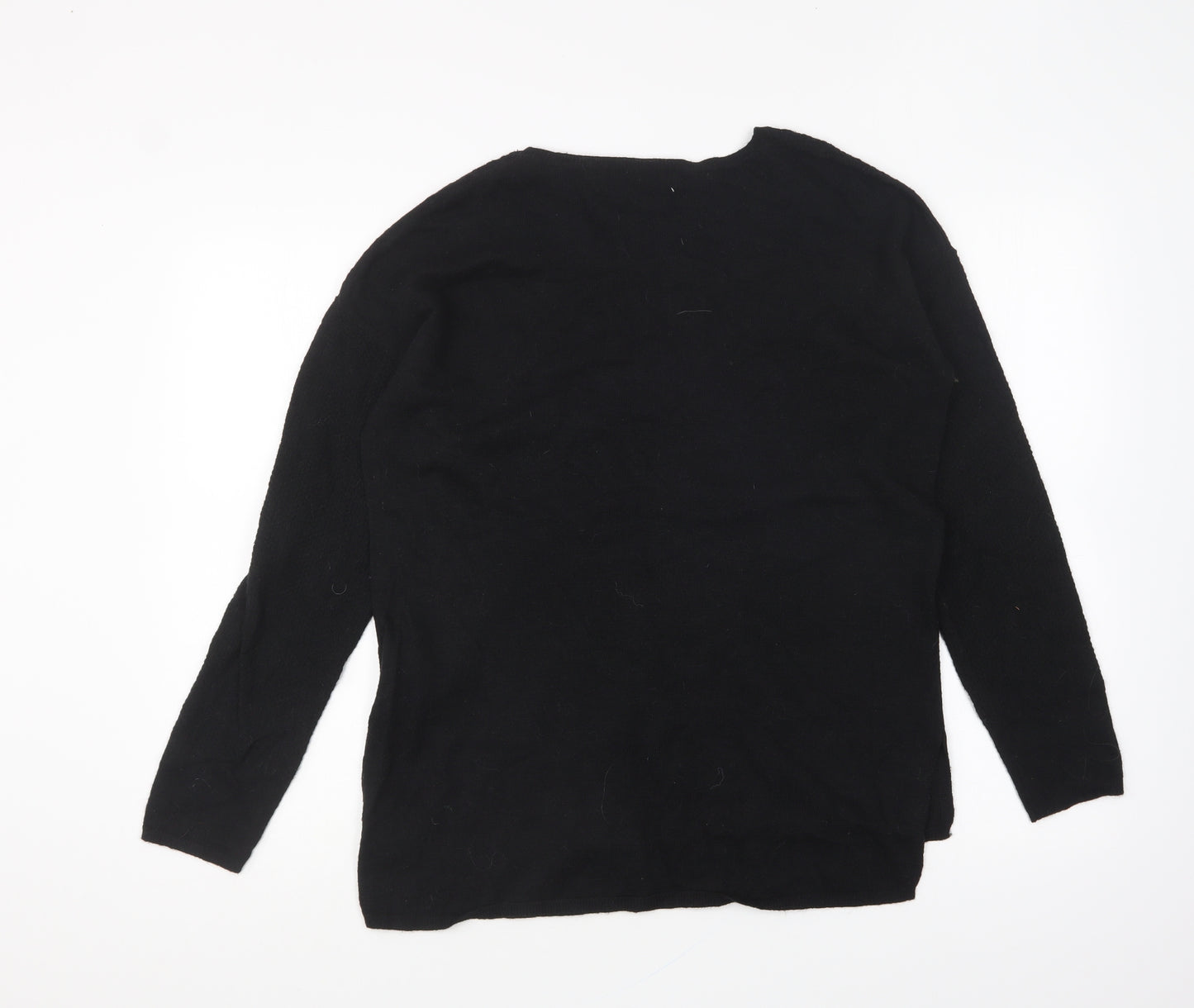 NEXT Womens Black Round Neck Nylon Pullover Jumper Size 12
