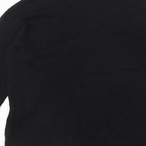 NEXT Womens Black Round Neck Nylon Pullover Jumper Size 12