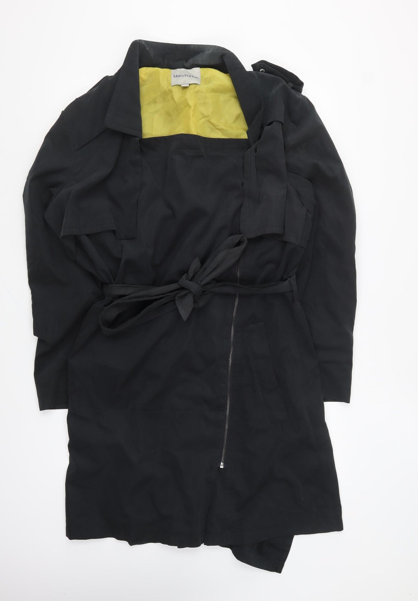 Mary Portas Womens Black Overcoat Coat Size 18 Zip