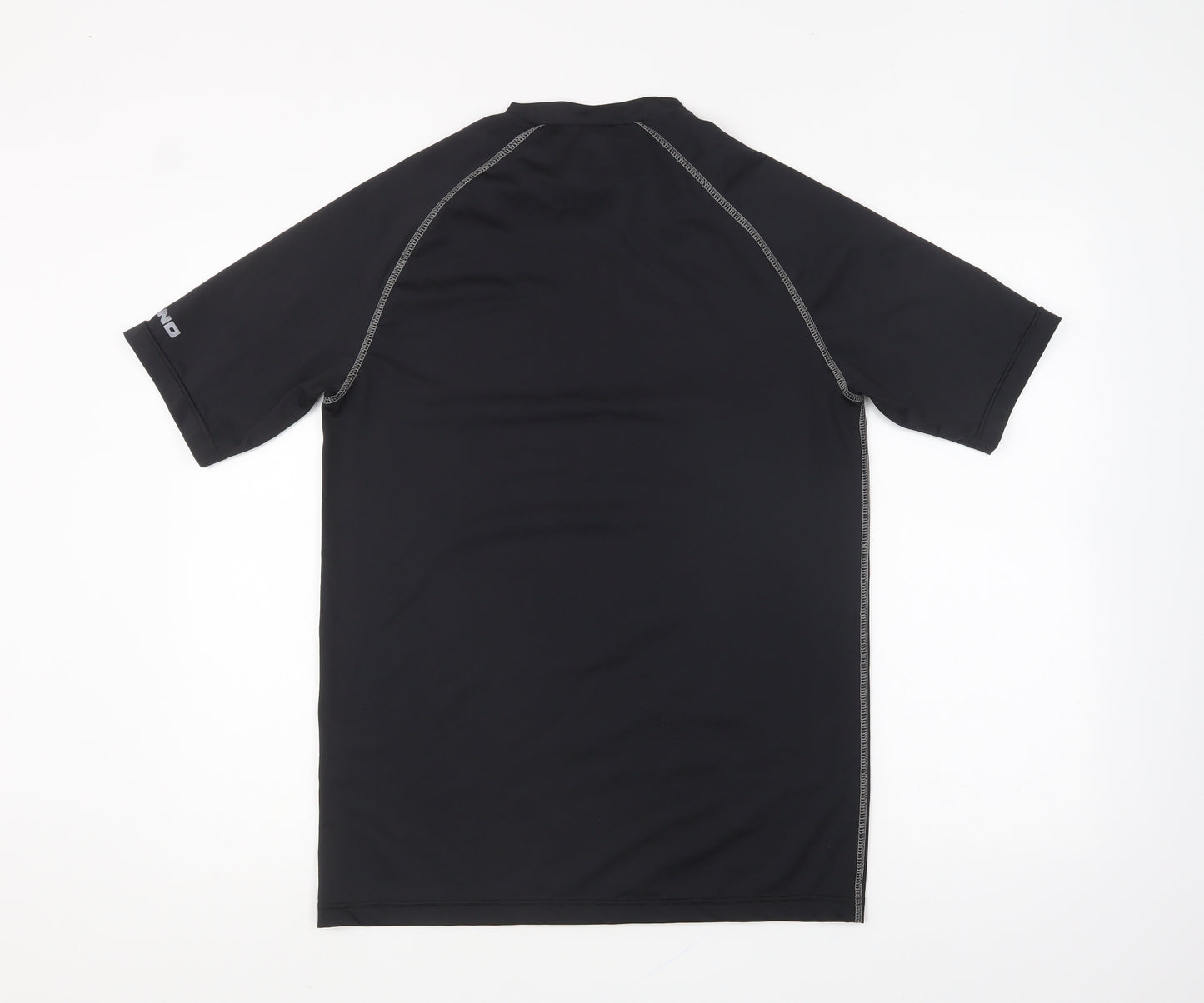 Rhino Mens Black Polyester Basic T-Shirt Size L High Neck Pullover