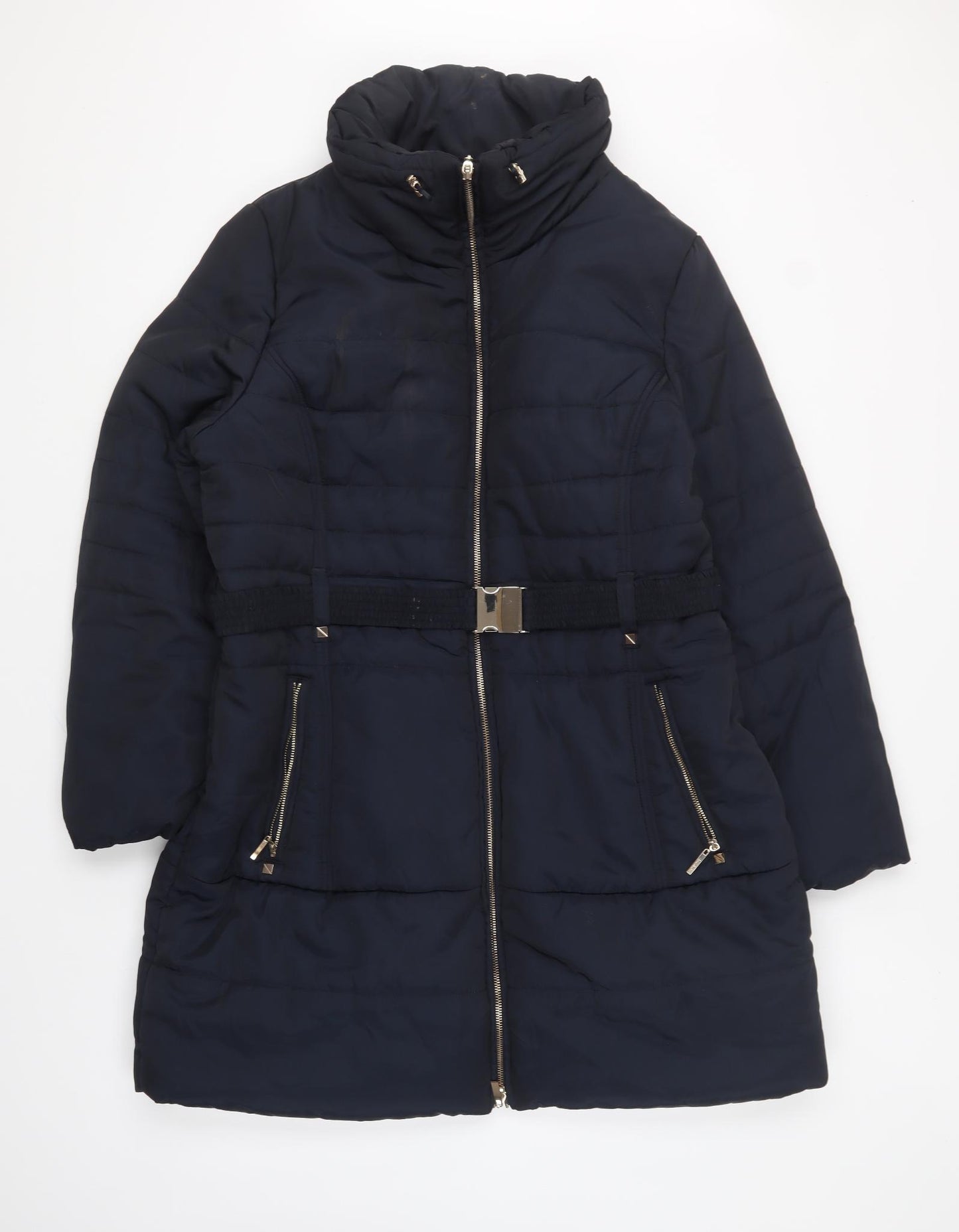 Principles Womens Blue Puffer Jacket Coat Size 18 Zip