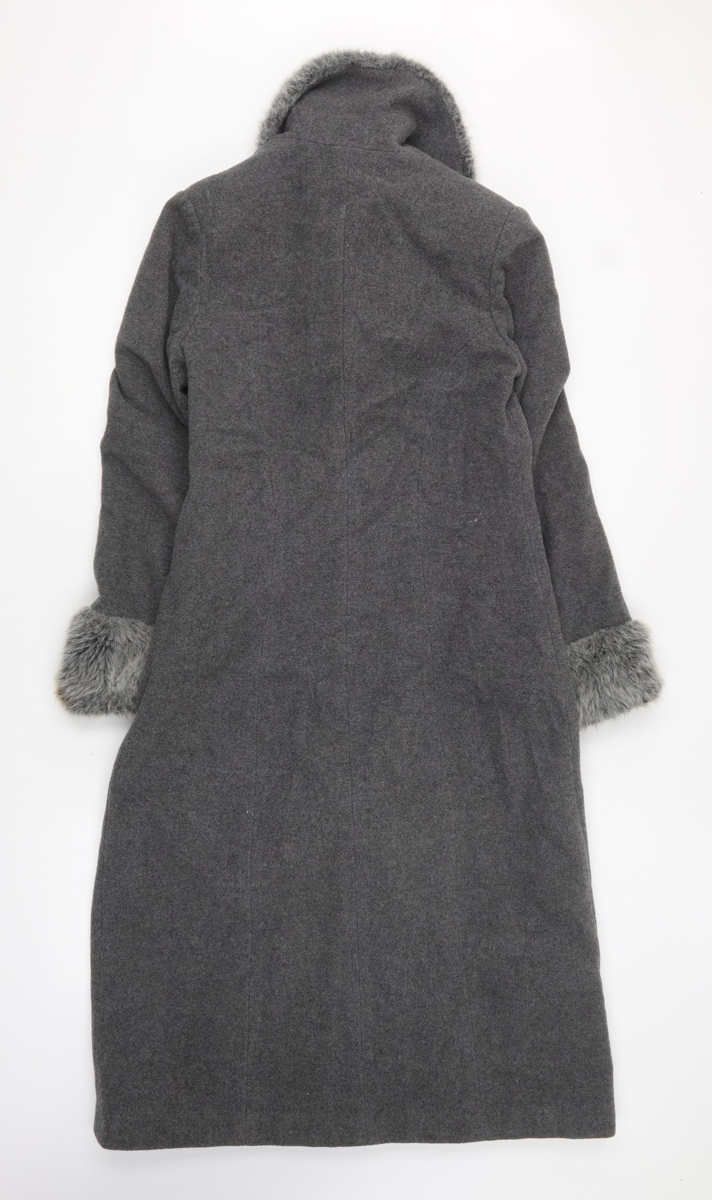 BHS Girls Grey Overcoat Coat Size 13-14 Years Button