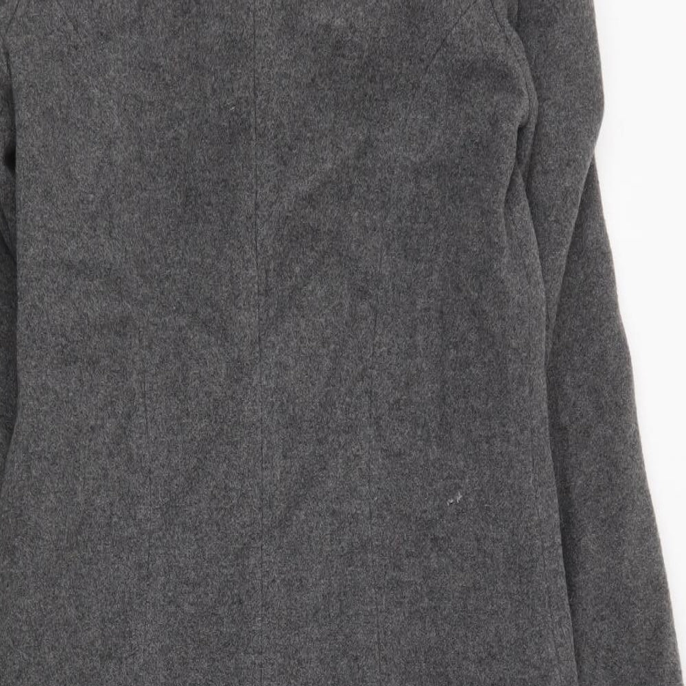 BHS Girls Grey Overcoat Coat Size 13-14 Years Button