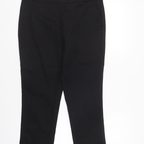 Savida Womens Black Cotton Capri Trousers Size 12 L26 in Regular Zip