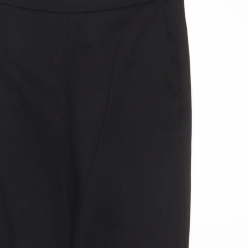 Savida Womens Black Cotton Capri Trousers Size 12 L26 in Regular Zip