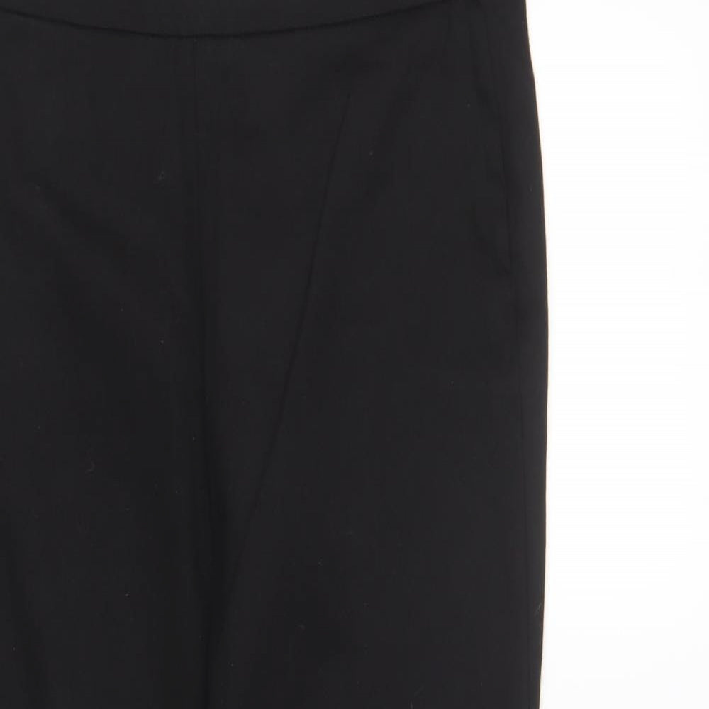 Savida Womens Black Cotton Capri Trousers Size 12 L26 in Regular Zip