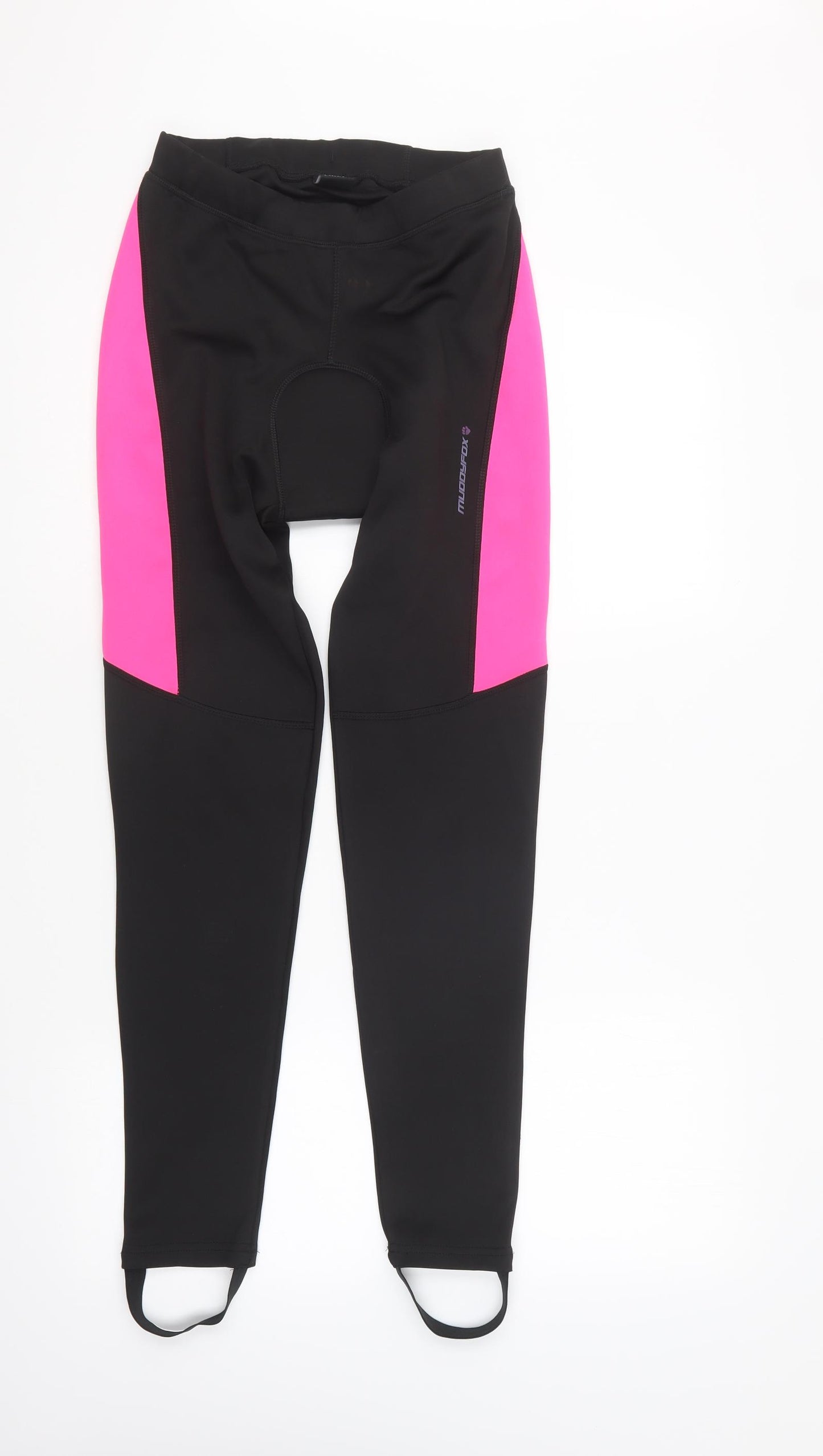 Muddy Fox Womens Black Colourblock Polyester Compression Leggings Size 12 L25 in Regular Pullover