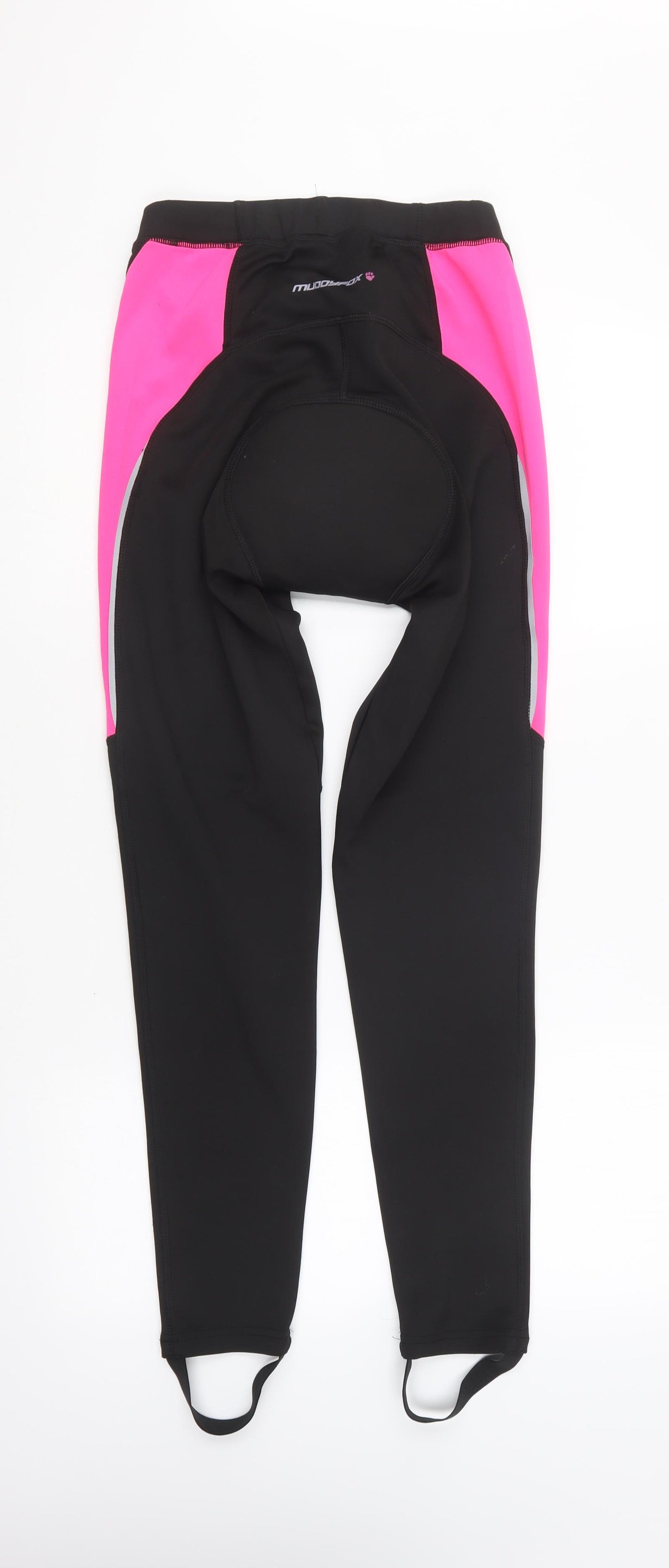 Muddy Fox Womens Black Colourblock Polyester Compression Leggings Size 12 L25 in Regular Pullover